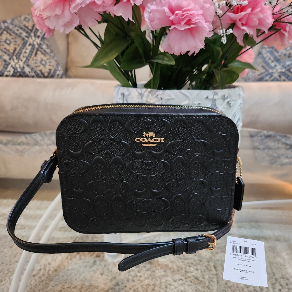 LIKE NEW Coach Mini Camera Bag In Signature Leather